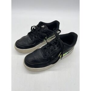 Nike‎ Air Force One Kids Iridescent Digital Swoosh 1.5 Y Black Pre Owned
